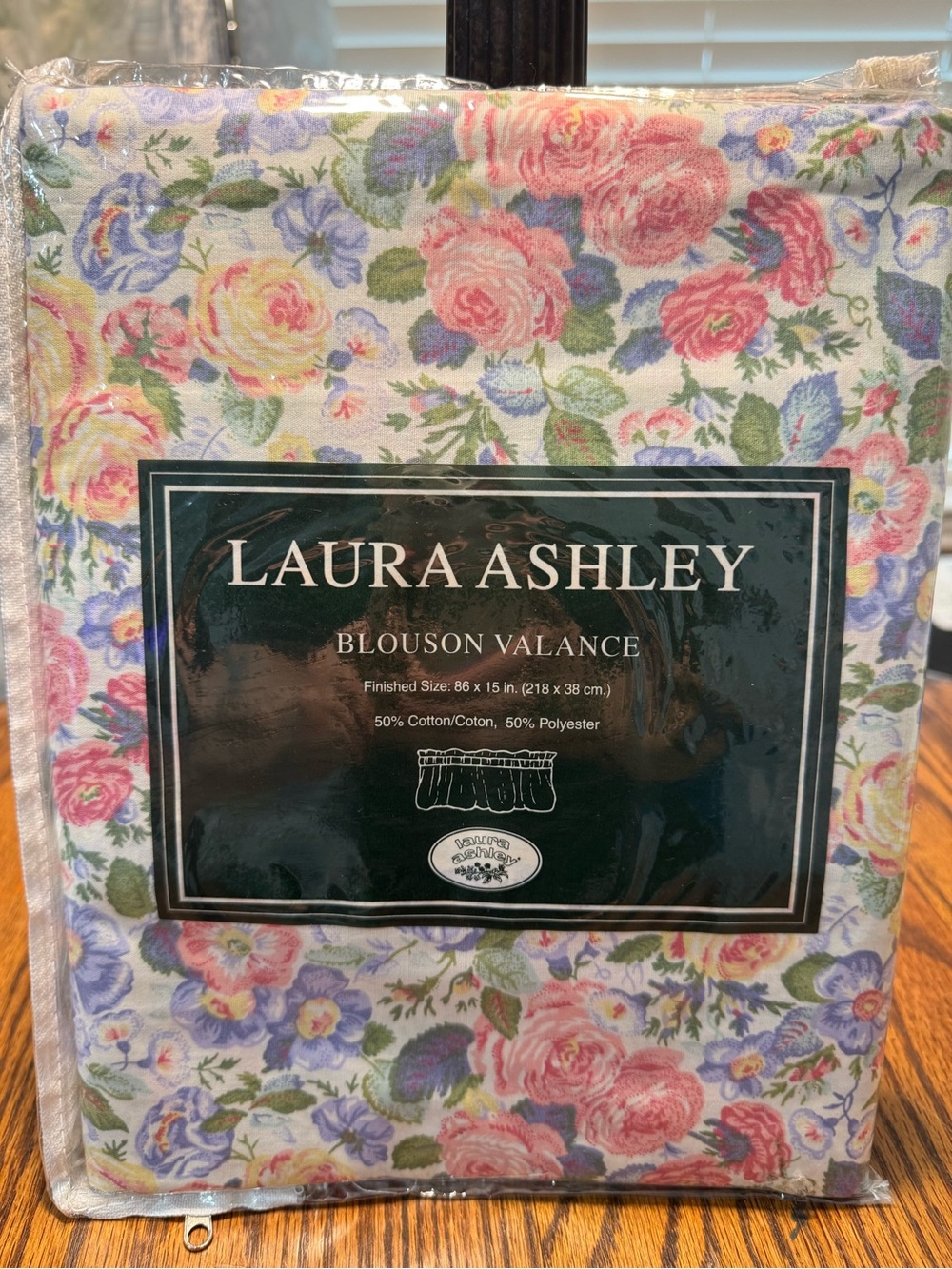 Vintage Laura Ashley Quartet Blouson Valance 86"x15" Floral New in Original Pkg - Picture 4 of 8
